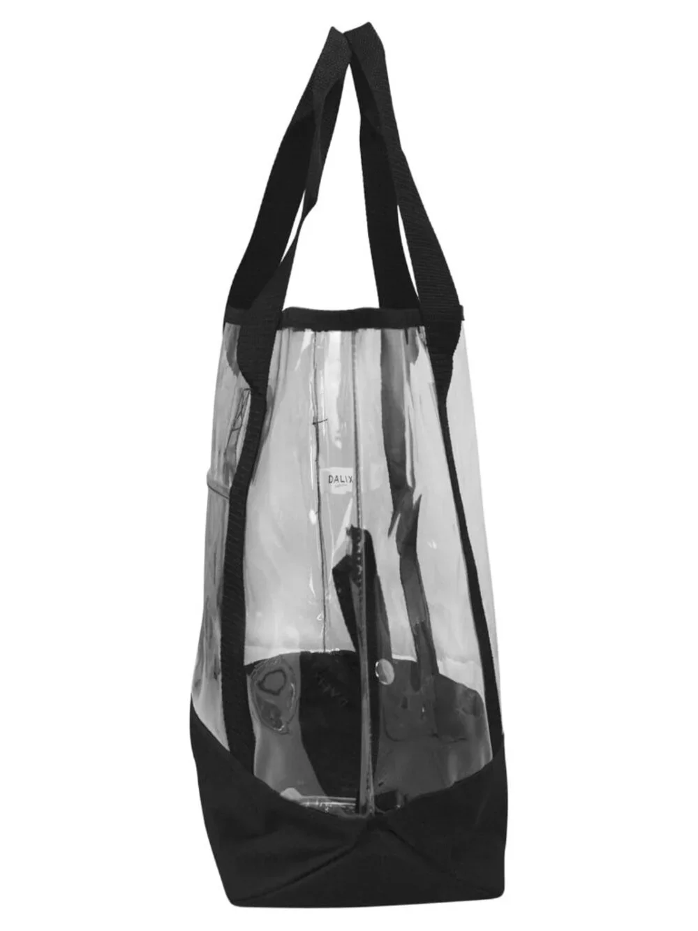 Large Clear PVC Tote Bag with Small Pouch Zipper Lightweight Shopper